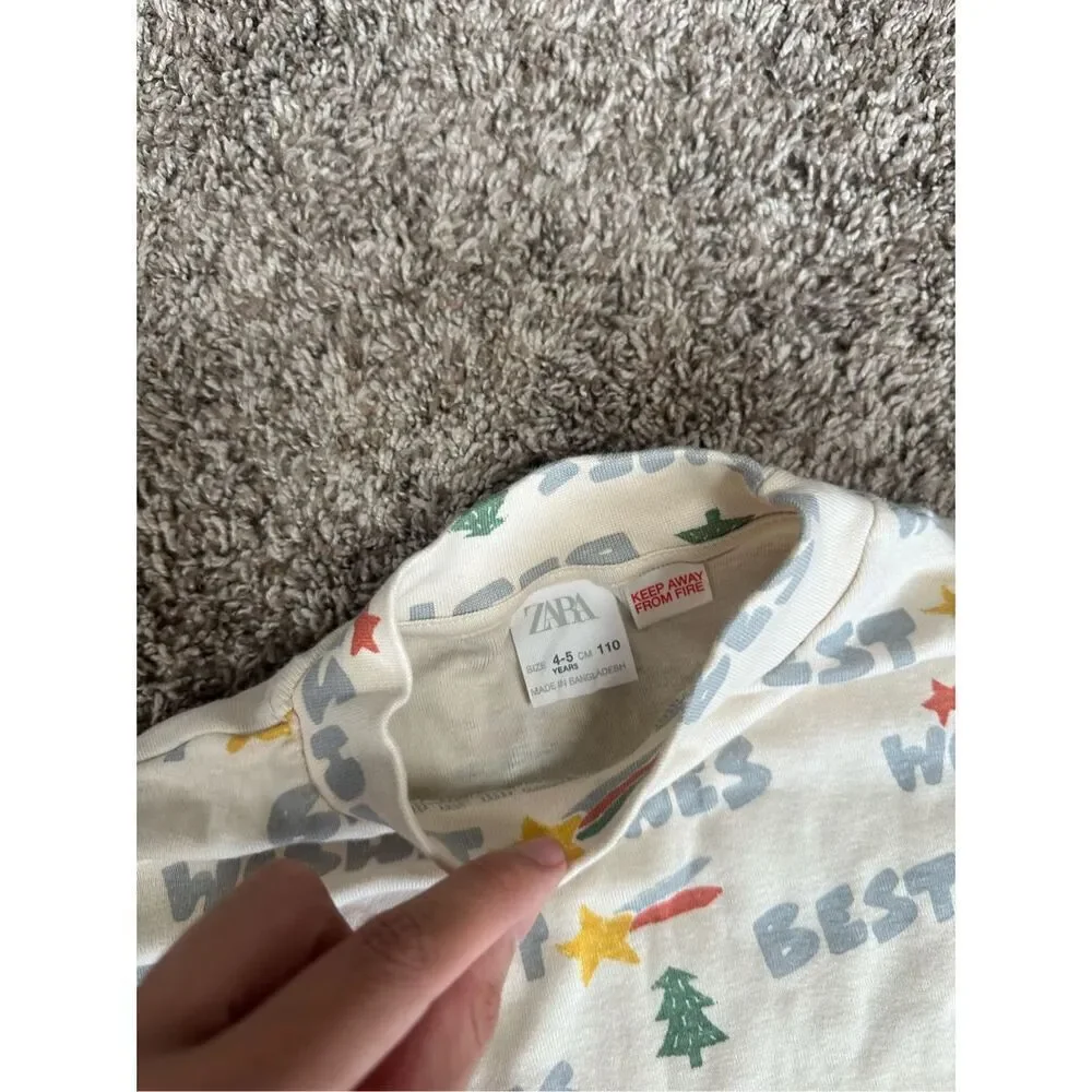 zara/carters toddler kids 5T christmas holiday clothes bundle shirts pj pants